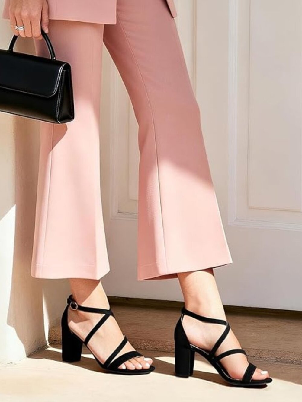 Women's Block Chunky Heels Sandals Open Toe Ankle Strappy Comfortable Dressy San